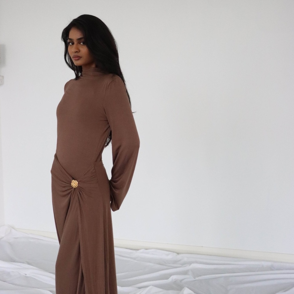 Haya and I Aleyna chocolate modest hijab dress
